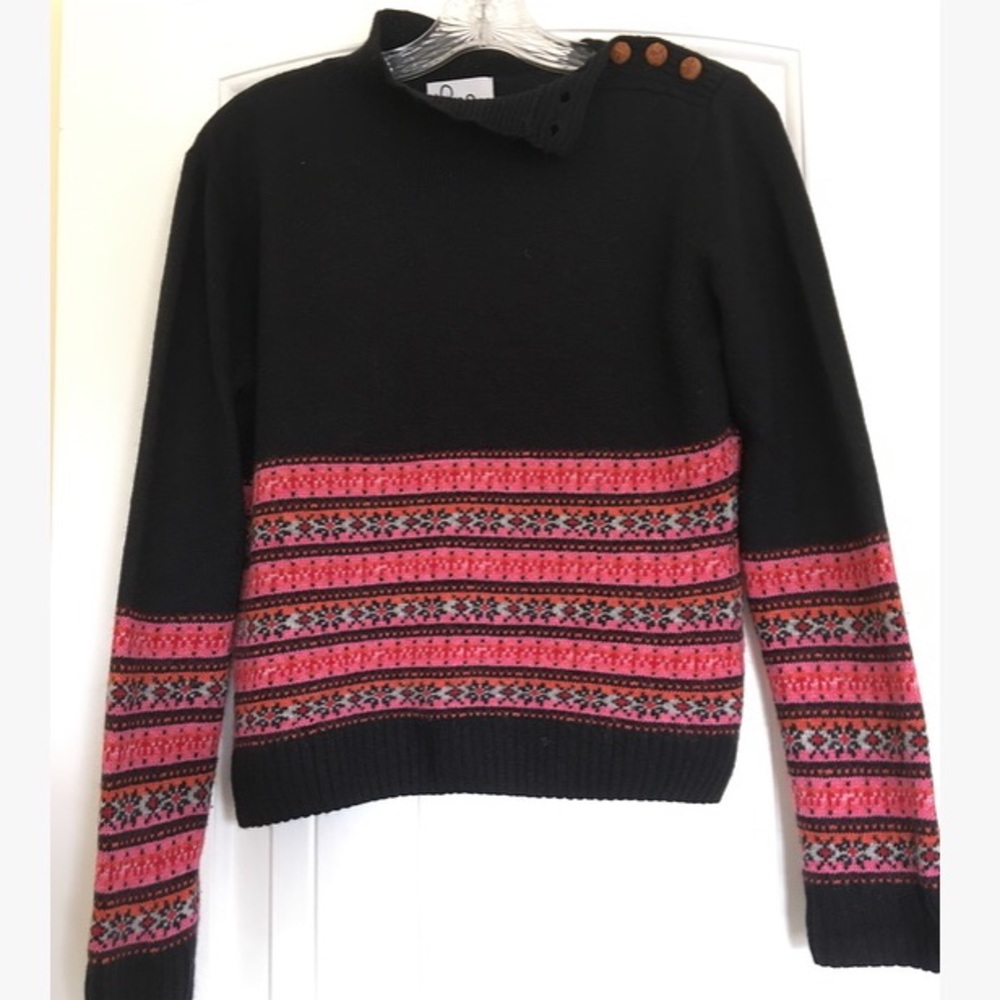 Lilly Pulitzer Pink & Black Ski Sweater Petite